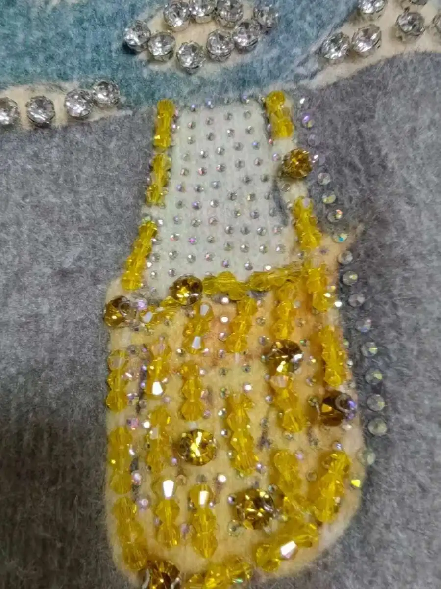 الاتجاه الجديد الخريف الشتاء الملابس البريق Dias سترة المرأة تريكو Y2K البلوز أبلى محبوك القمم الملابس النسائية