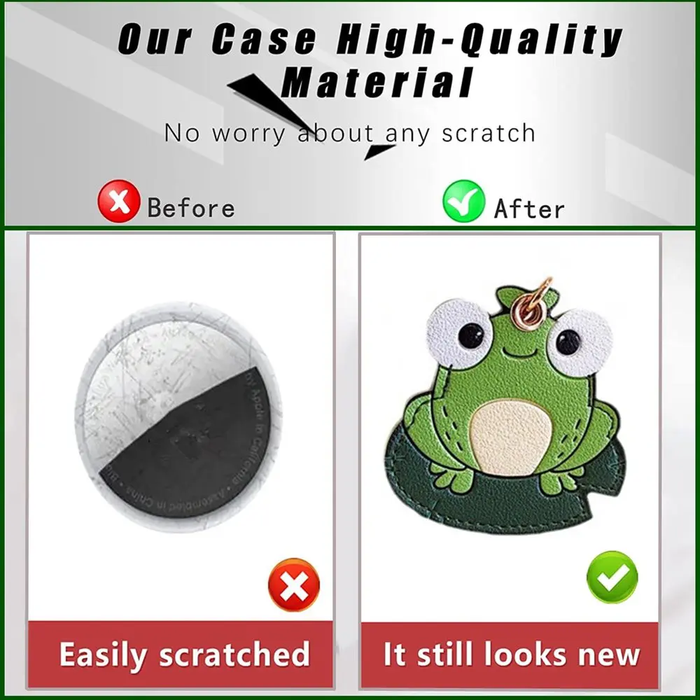 For Airtag Leather Cute Keychain Holder Case Anti-Lost & Scratch Resistance Key Ring Cover for Air tag Shell Accessories