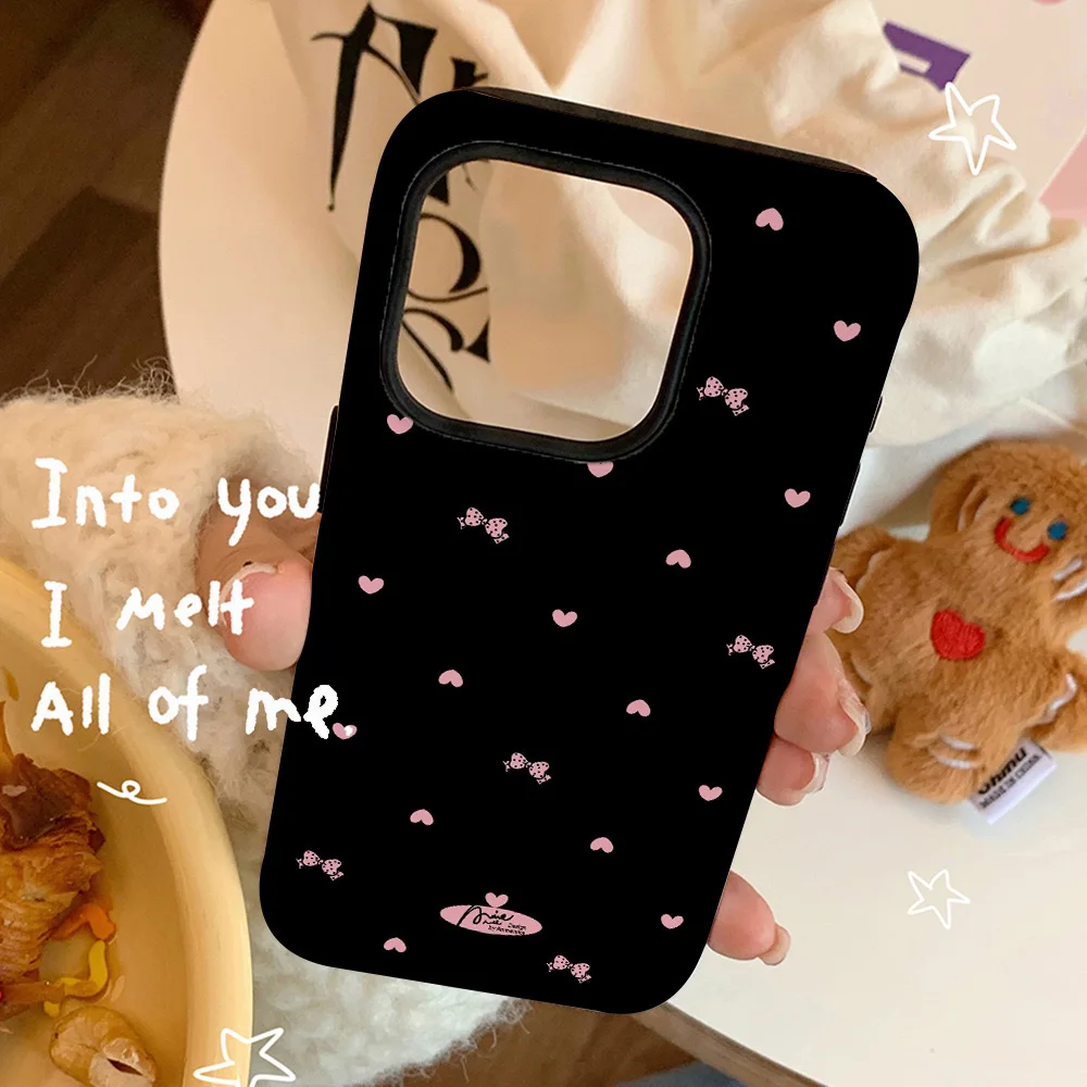 

Korean Ins Love Bow Black Case for IPHONE 16 15PRO MAX 14 13 PRO 13 PRO MAX 15 15PLUS 15PRO 11 Acrylic Hard Mobile Phone Cases