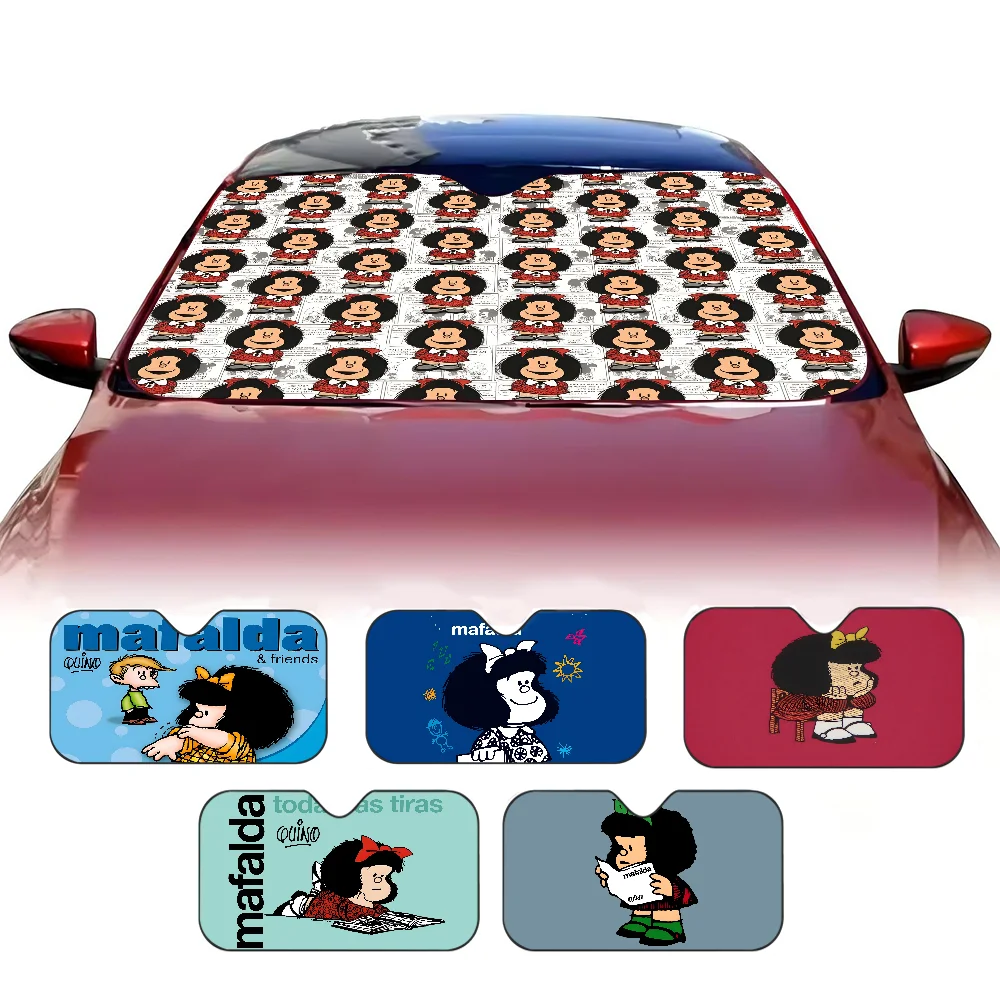 M-Mafalda Girl Sunshades Reflector Anti UV Protector Custom Car Sunshade Auto Sunshade Universal Sun Shade Summer 2025