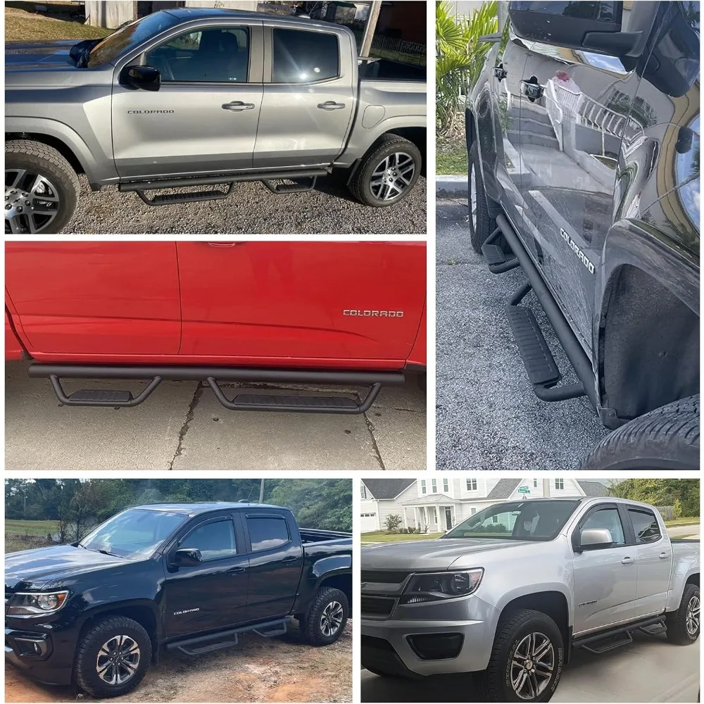 2015-2025 쉐보레 콜로라도/GMC 캐니언 크루 캡 차량 호환 바이너리 스타 러닝 보드, 3.5인치 드롭다운 사이드 스텝