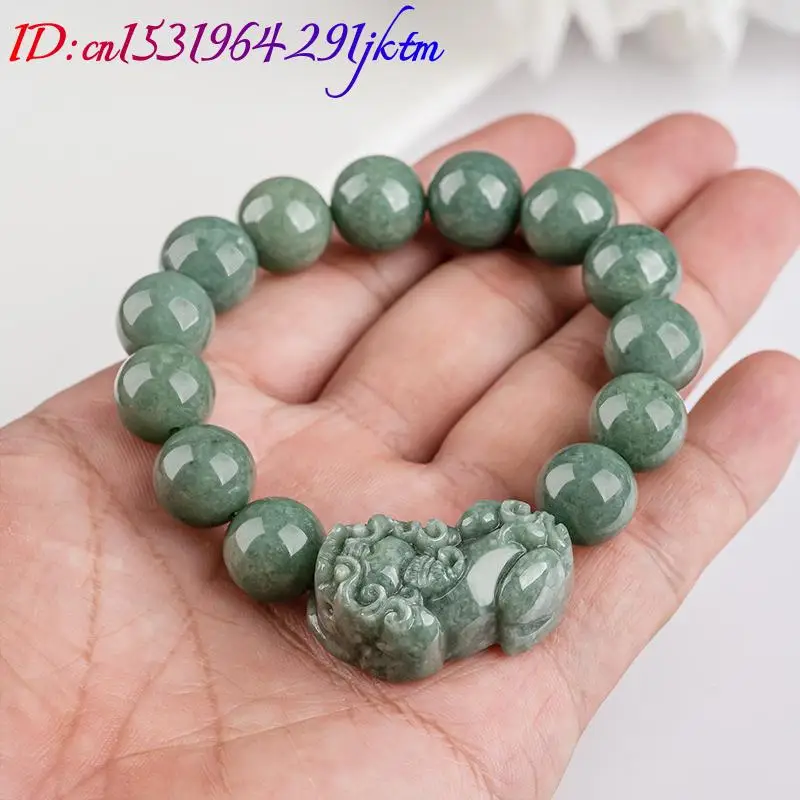 Natural Burmese Jadeite Pixiu Bracelet Bangle Real Jade Accessories Vintage Luxury Talismans Fashion Jewelry Gifts for Women