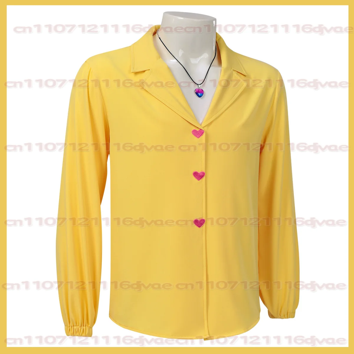 KPOP 애니메이션 영화 사자 보이즈 소다팝 그룹 로맨스 코스프레 의상 노란색 셔츠 탑 목걸이 가발 남녀 할로윈 의상