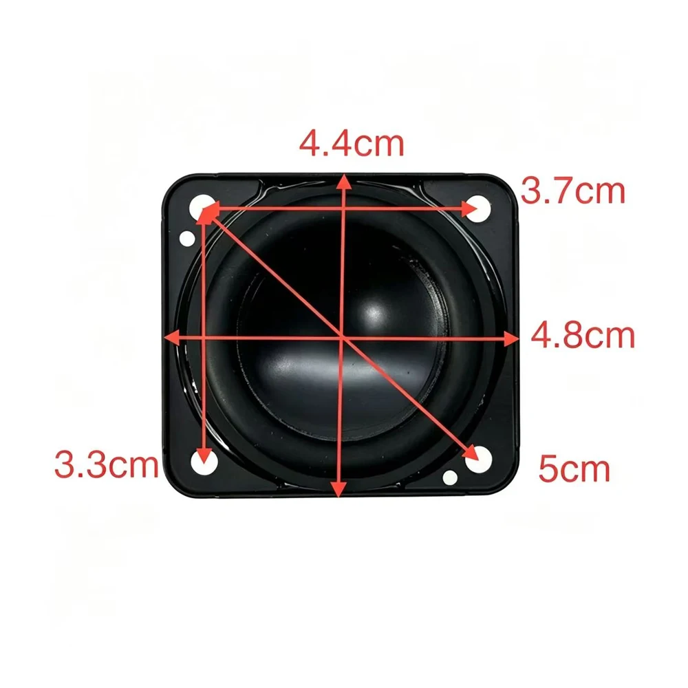 AUIN 2 szt. 4 Ohm 20 W Głośnik Pełnozakresowy 48X44MM Przenośny Audio Kwadratowy Dzwonek z Grafenem Neodymowy Podwójny Magnes DIY do Domu — zdjęcie produktu 6