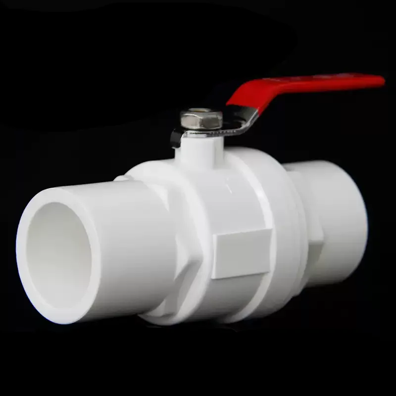 1-5PCS 20/25/32/40/50/63/75mm Steel Handle White PVC Ball Valve Pipe Socket Ball Valve Aquarium Fish Tank Connectors Fittings