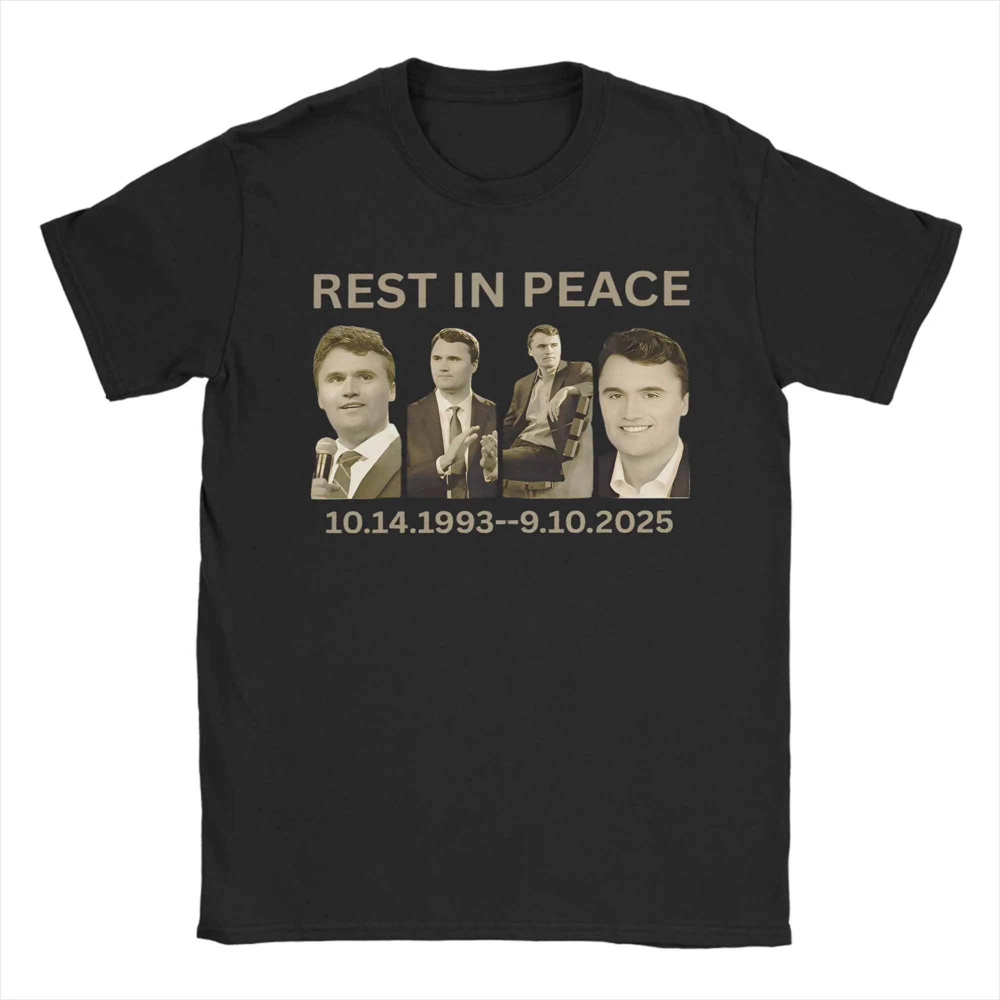 

Men T-Shirts Rest In Peace Charlie Kirk 1993-2025 Leisure Pure Cotton Tee Shirt Short Sleeve T Shirt Crewneck Clothes Gift Idea