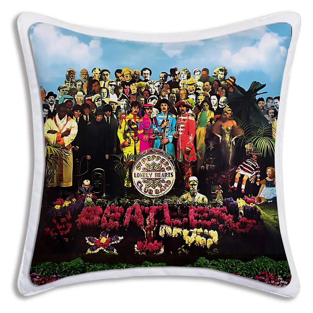 The B-beatles Pillow Covers Cartoon Sofa Decorative Home Double-sided Printing Short Plush Cute Cushion Cover