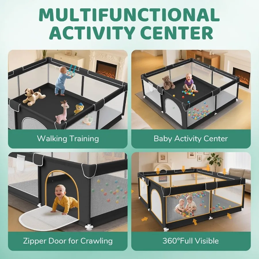 روضة أطفال مقاس 74 × 50 للأطفال الصغار - قلم لعب للأطفال كبير جدًا للاستخدام الداخلي والخارجي مع شبكة ناعمة قابلة للتنفس وخارجية #5