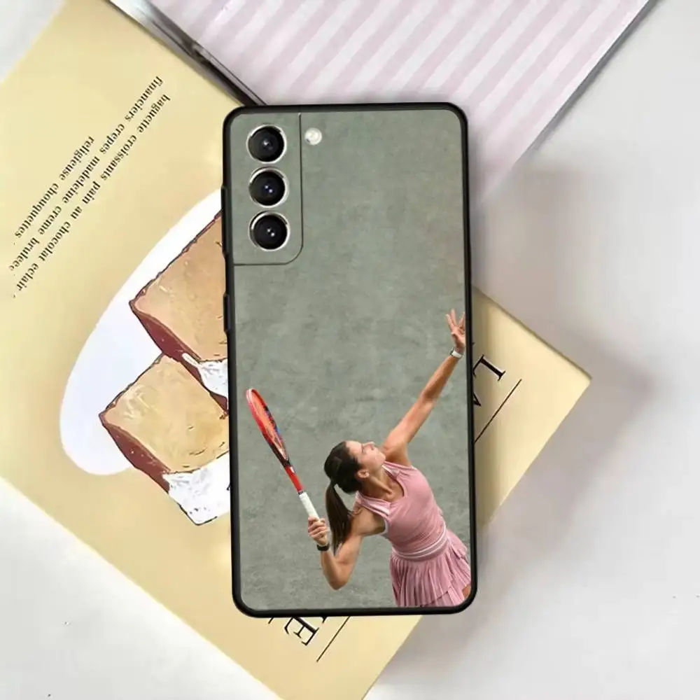 حافظة هاتف تنس إيما نافارو لهاتف سامسونج جالاكسي A13,21s,22,31,32,52,53,71,72,73، غطاء أسود ناعم