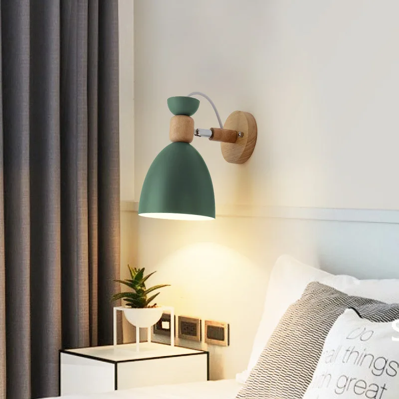 Hotel Guest room Wall Lamps Bedroom Modern Simple Living Room Aisle Background Wall  Macaron Lights Nordic Bedside lamp