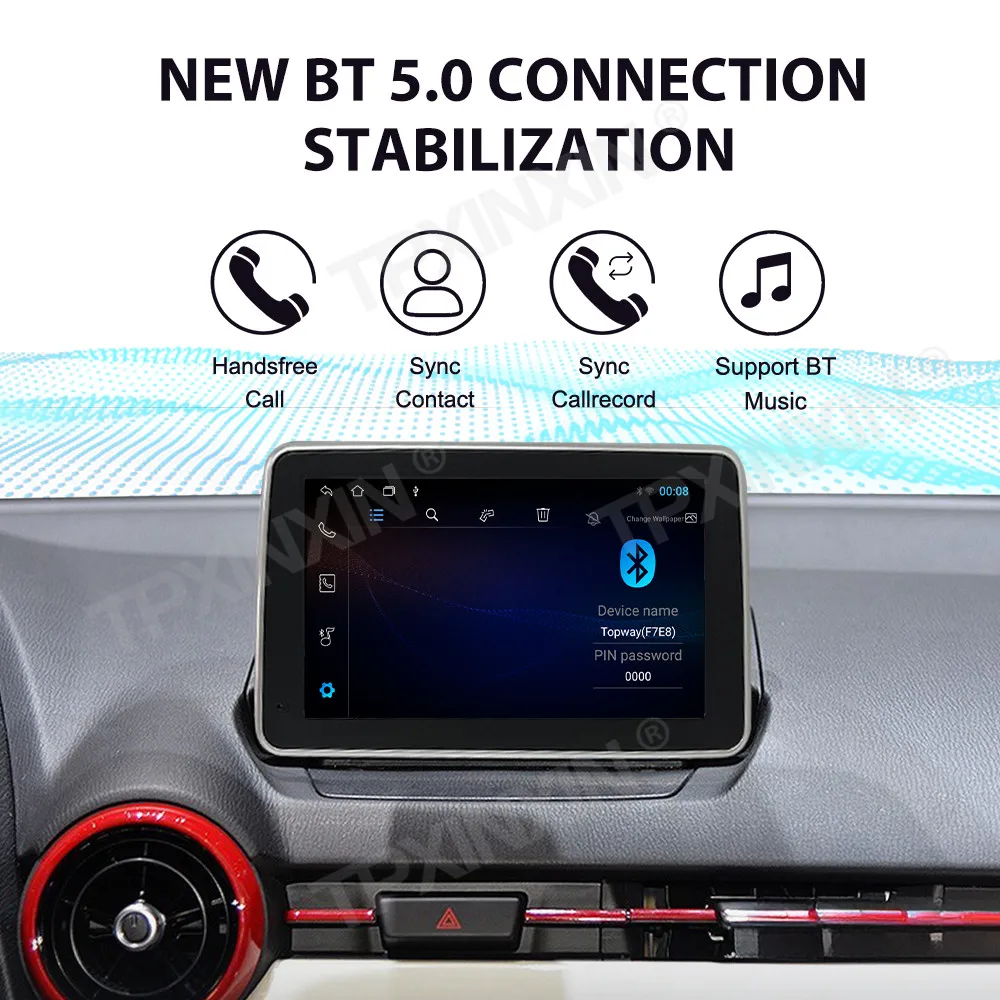 7.0 بوصة لمازدا 2 CX-3 2015 إلى 2018 سيارة أندرويد 14.0 السيارات Carplay نظام تحديد المواقع والملاحة شاشة تعمل باللمس مشغل وسائط متعددة رئيس وحدة #3