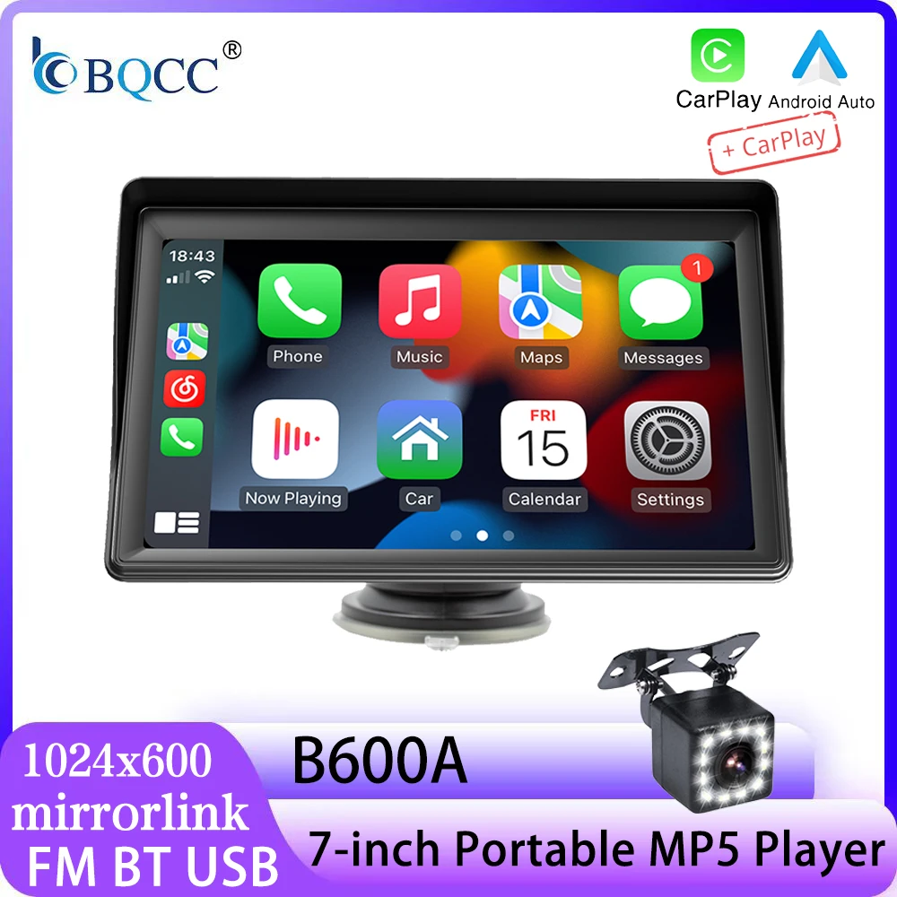 

BQCC 7inch portable Car Radio Car Monitor Multimedia Player Support CarPlay Android Auto USB BT TF 12V-30V Universal