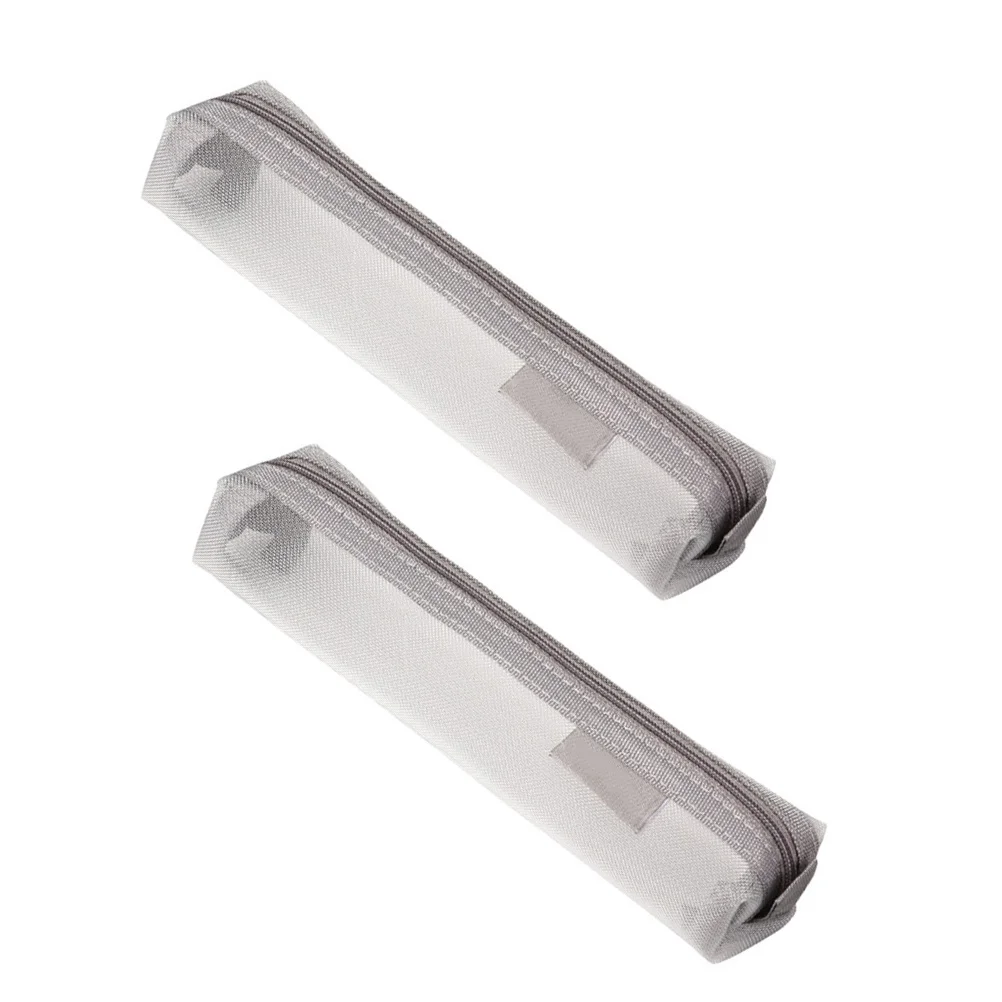 2 قطعة أكياس قلم رصاص الامتحان خفيفة الوزن تصميم شبكي منظم قرطاسية حقيبة أقلام رصاص محمولة بسيطة أنيقة مقاومة للاهتراء #5