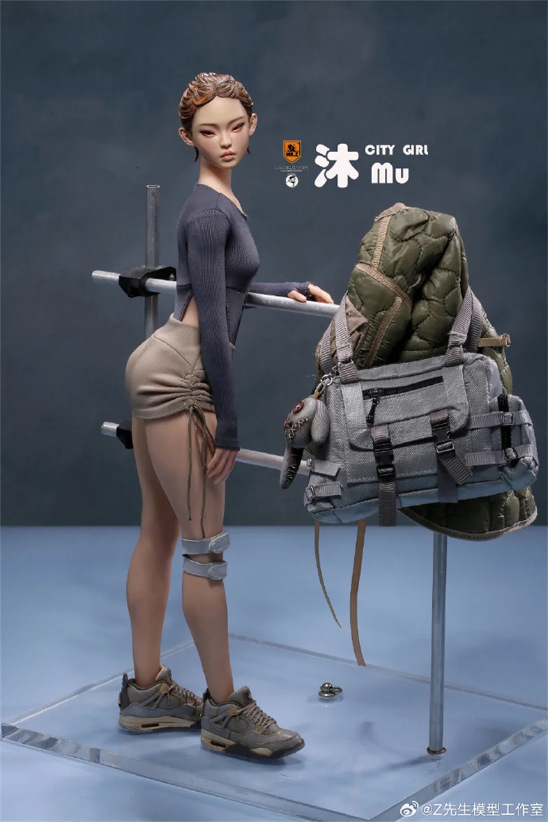 Mr.Z Model Studio CG001 1/6 City Girl Mu & Bing Movable Eyes Action Figure 12'' Female Soldier Figurine Full Set Toy