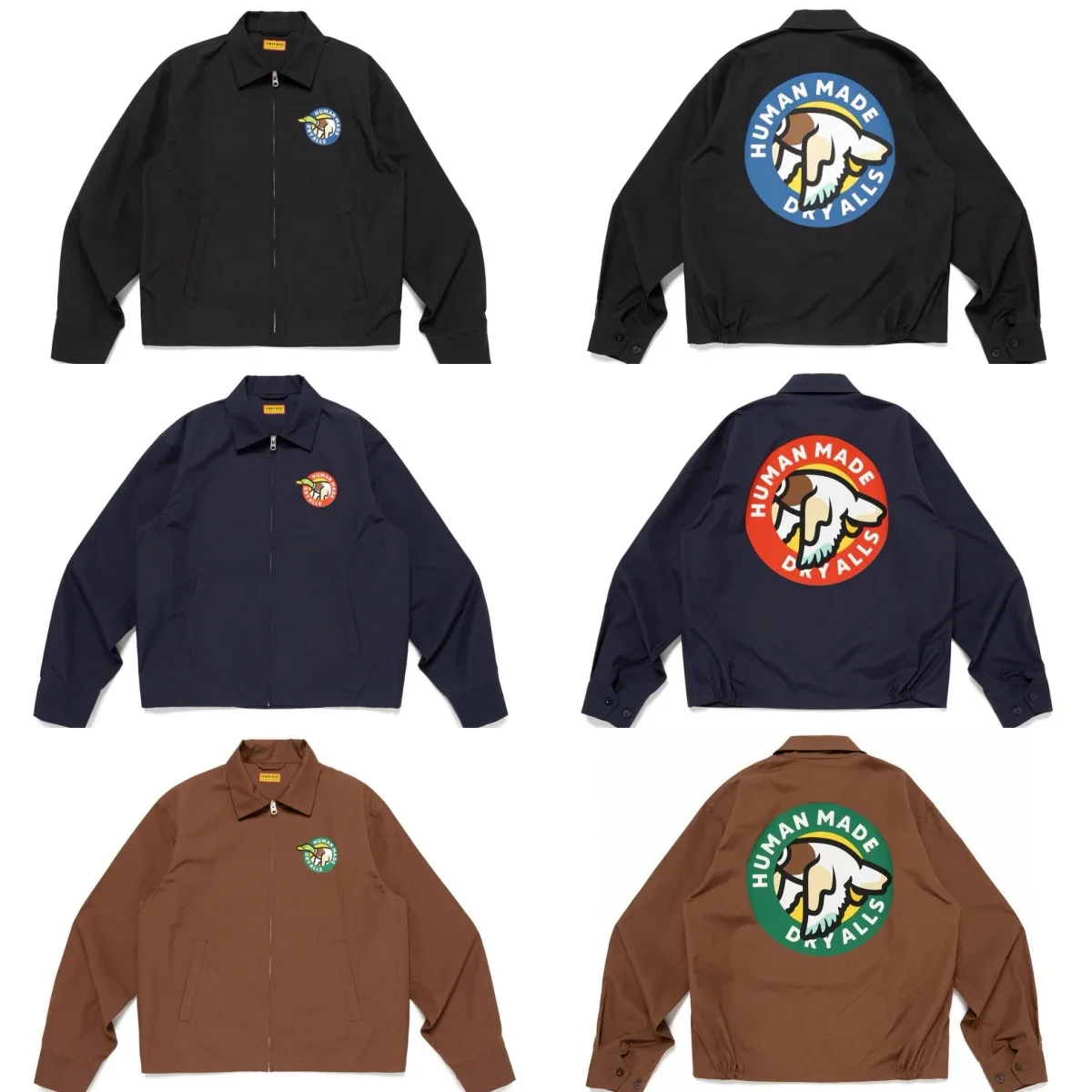 

Винтажная повседневная куртка с утиным принтом ручной работы, унисекс, тренерское пальто, модная уличная одежда