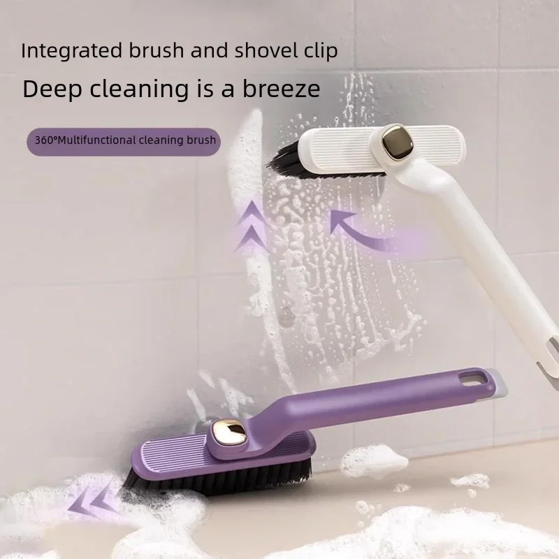 Multi-function Rotary Cleaning Brush Hard Hair Bathroom Tile Angle 2-in-1 Slot Cleaning Brush Floor Seam and Wall Brush