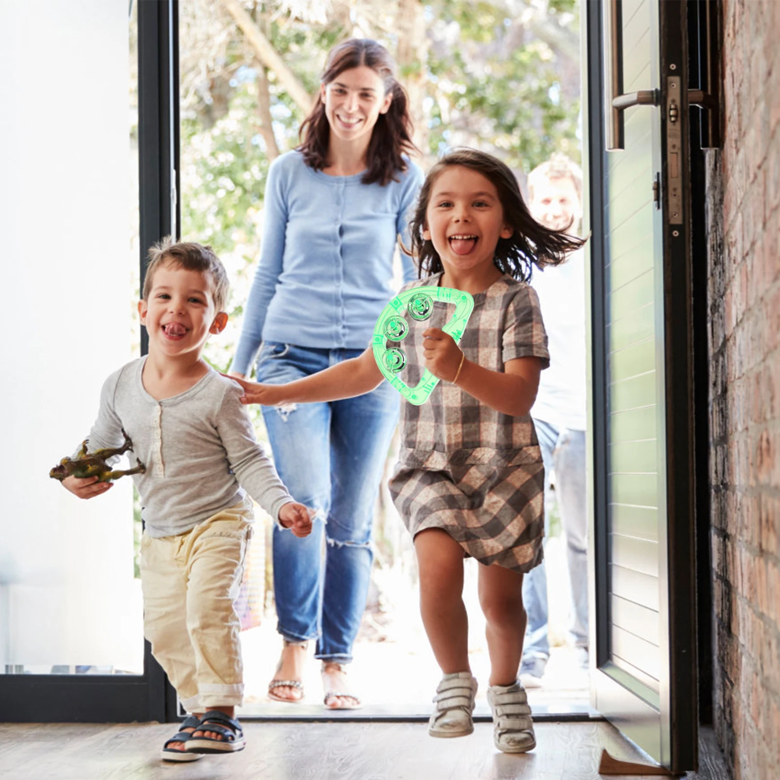 

8pcs Luminous Handbell Led Light Tambourine Durable Kids For Birthday Festival Party Carnival Sports Events Shaking Party Supply