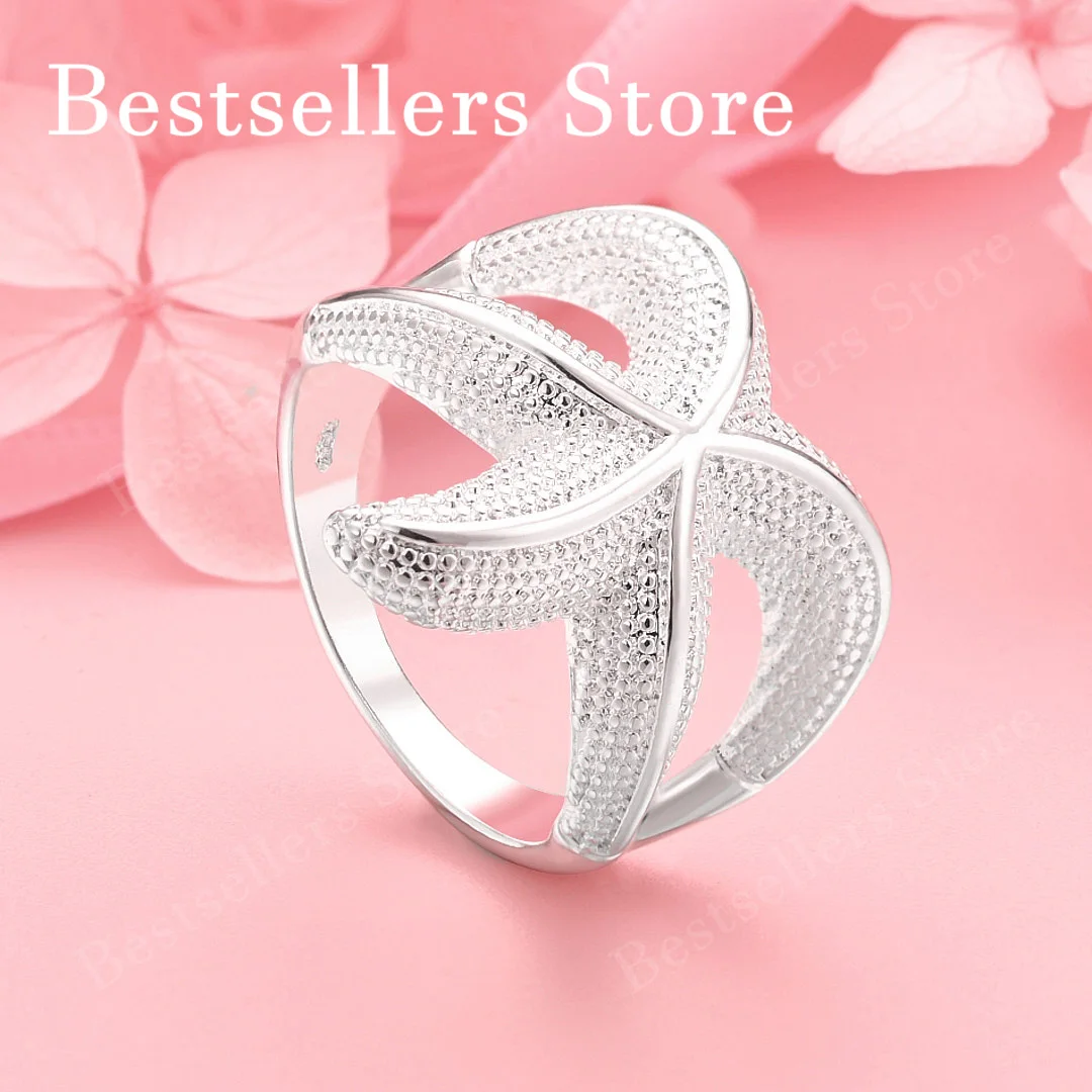 

1 piece 925 Sterling Silver 7-10# Exquisite Starfish Ring Women Elegant Fashion Accessory Engagement Gift Jewelry