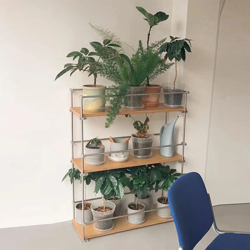 거실 잡화 다층 수납 및 정리 선반 심플한 바닥부터 천장까지의 사각 선반 서재 선반 꽃 선반