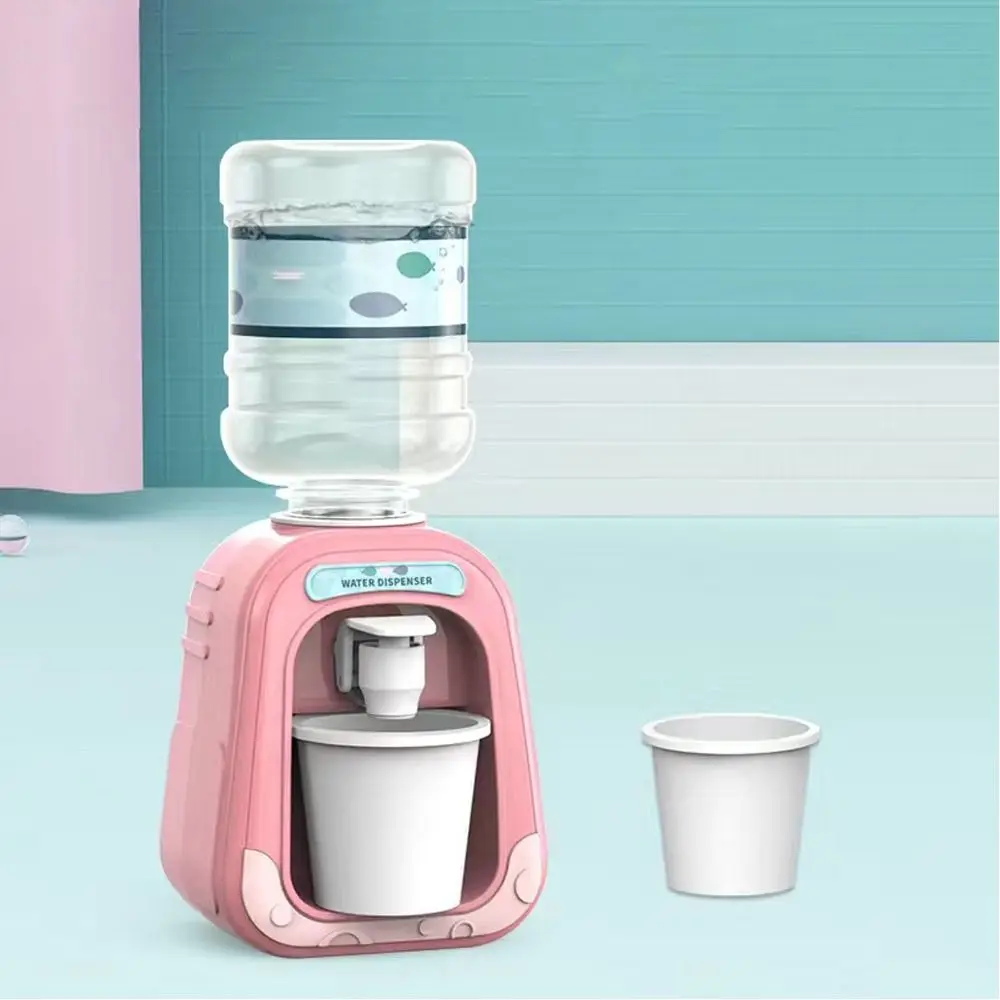 Lifelike Plastic Mini Water Dispenser Hand Press Drinking Water Water Bottle Pump Cosplay Props with Cup Kitchen Toy Children