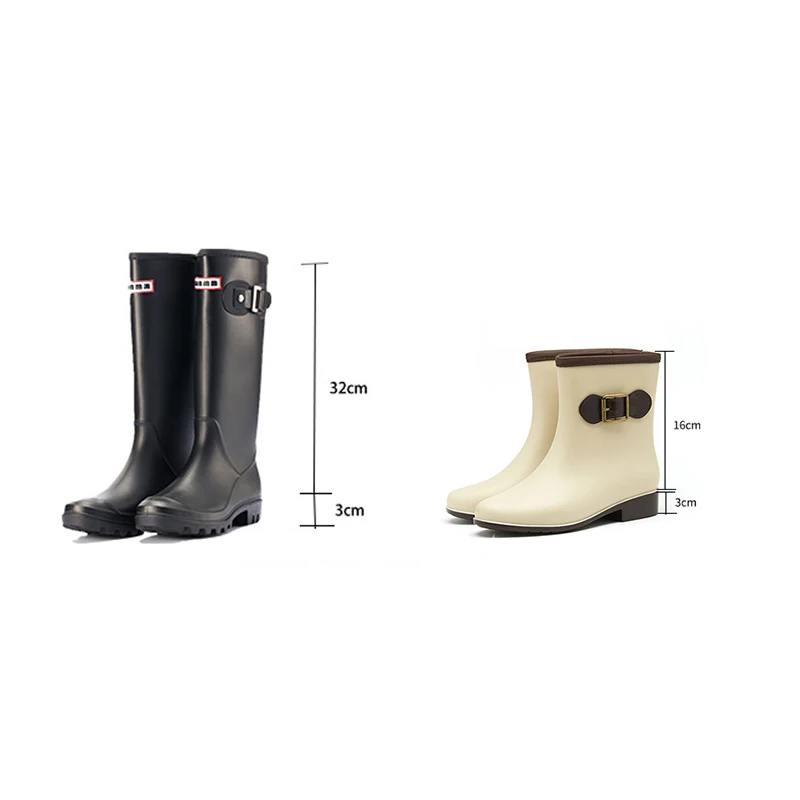 Candy Color Rain Boots Shoes Female Knee-high Rainboots Waterproof PVC Rubber Water Shoes Outdoors Farming Boots