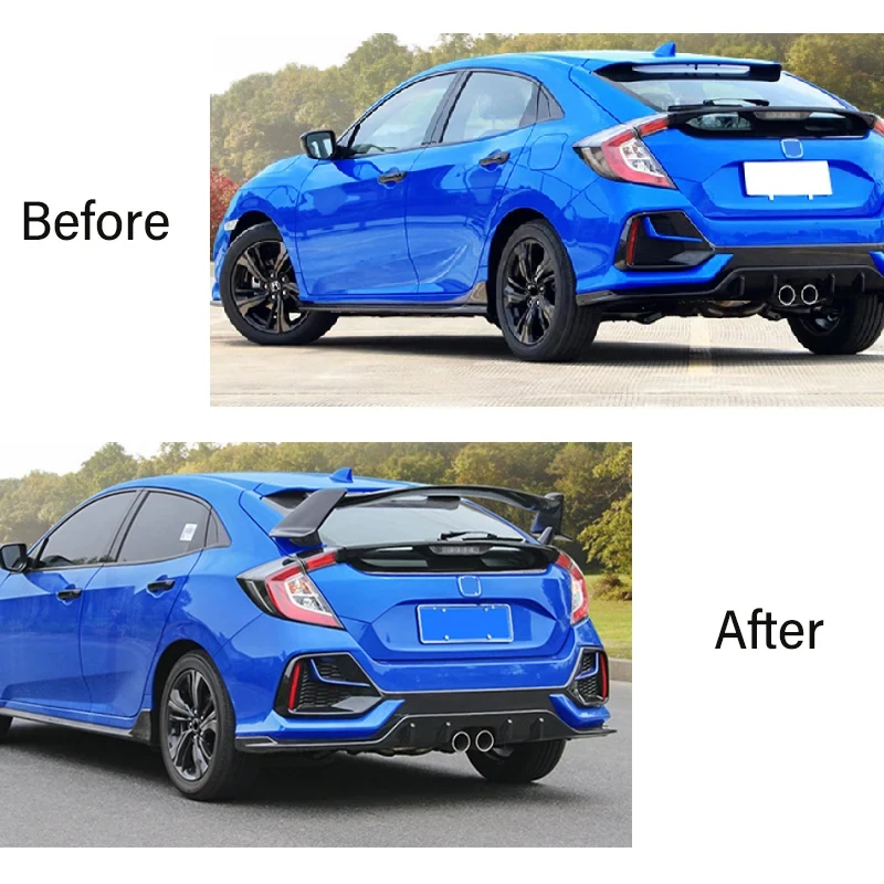 High Quality Type R Style Large Rear Roof Spoiler Tail Lip Modification Accessories 10th Gen Hatchback 2018-2021 view 4