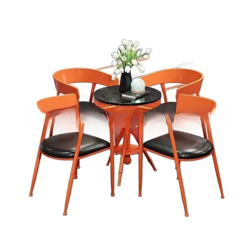 

Milk tea shop industrial style tables and chairs, combination cafe, booth bar, dessert shop commercial, wrought iron leisure