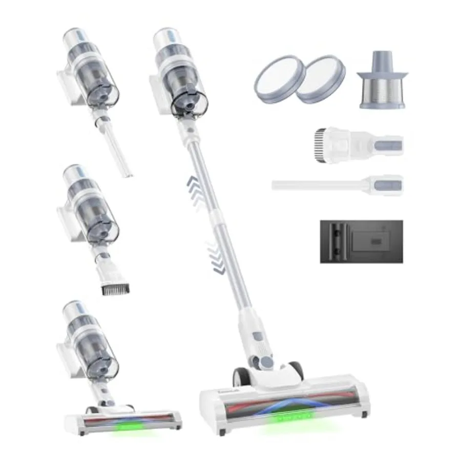 

Беспроводной пылесос 45KPA, вертикальный пылесос для дома, 6-в-1, перезаряжаемый, легкий, до 35 минут работы, с функцией P