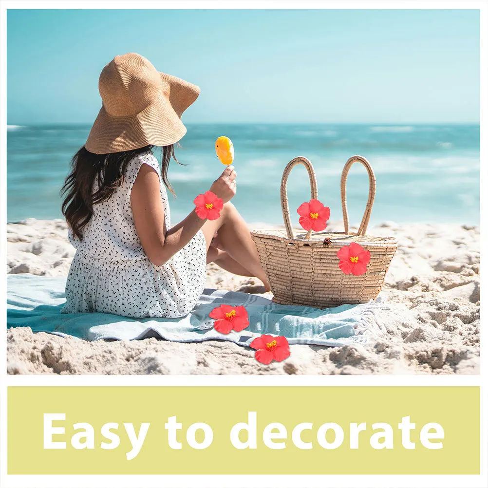 20 قطعة زهور الكركديه الصناعية الاصطناعية وهمية زهرة هاواي لحفل الزفاف الاحتفال ديكور الصيف الربيع الحدث