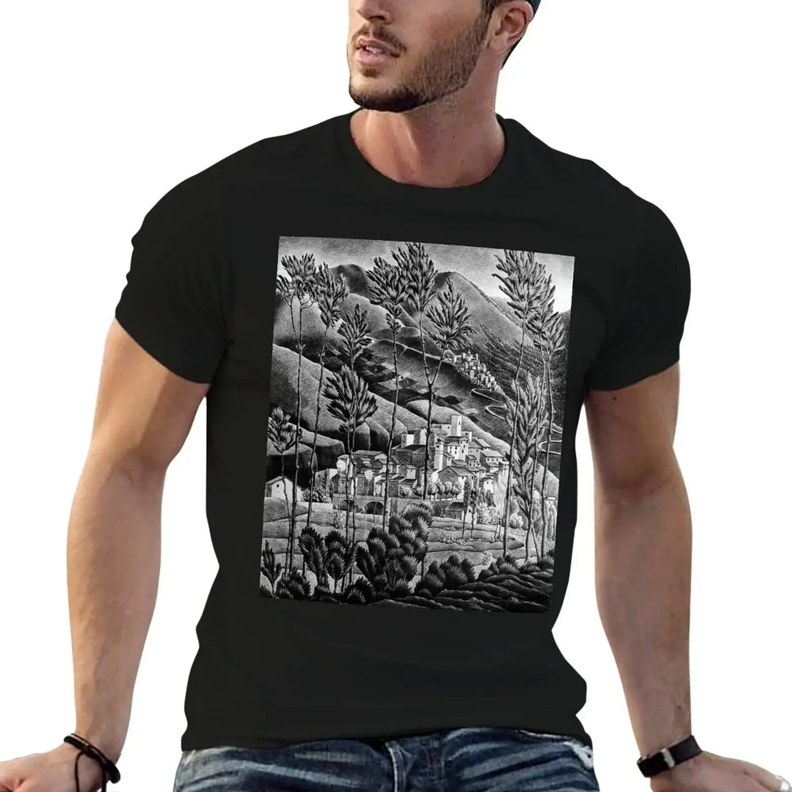 

M.C. Escher T-Shirt blanks plain hippie clothes cotton man t-shirts Men's cotton t-shirt