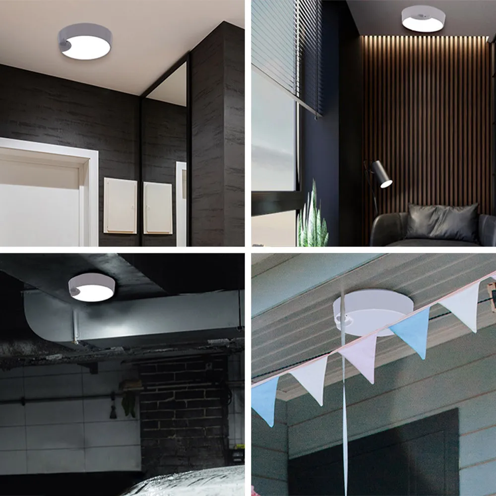 NEW Circular Induction Ceiling Light Night Light Warehouse Corridor Household Human Body Induction Wall Light Remote Control