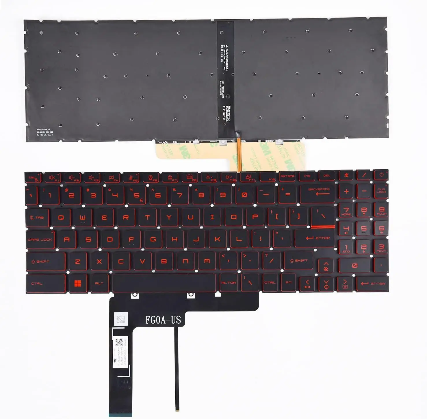 New US Keyboard For MSI Katana GF66 GF76 11SC 11UE 11UD 11UC, Bravo 15 B5DD, Sword 15 17 A11SC A11UG A11UE A11UC A11UD Red Back