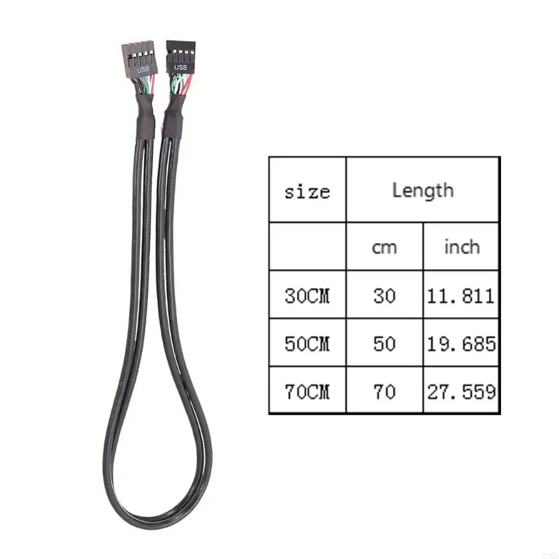 Cable 770D Manboard USB 9pin Femenino Femenino USB2.0 Cable USB aislado doble cadena doble cola blanca blanca