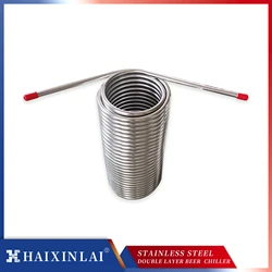 50' Stainless Steel Coil 5/16'' Beer Cooling Coil For Jockey Double Layer Beer Water Wort Chiller,Food Grade 304 Stainless Steel