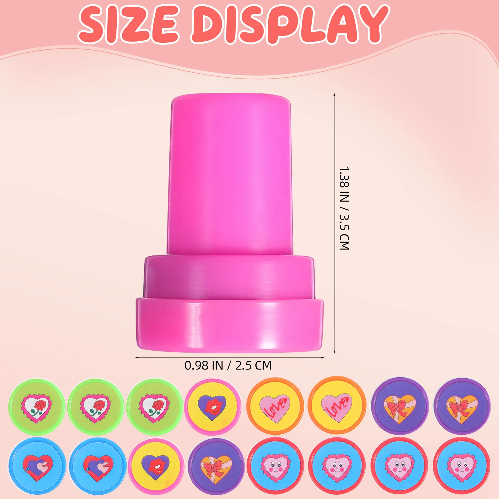 20Pcs Heart Stampers Pre Inked Easy Hold Self Inking Cartoon Design Classroom Rewards Scrapbooking Party Favors Treat Fillers