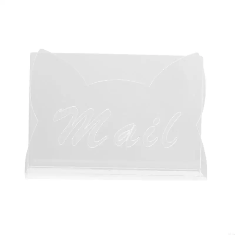 

Q0KA Cats Shaped Acrylic Mail Holder Desktop For Letters Books Folders Use