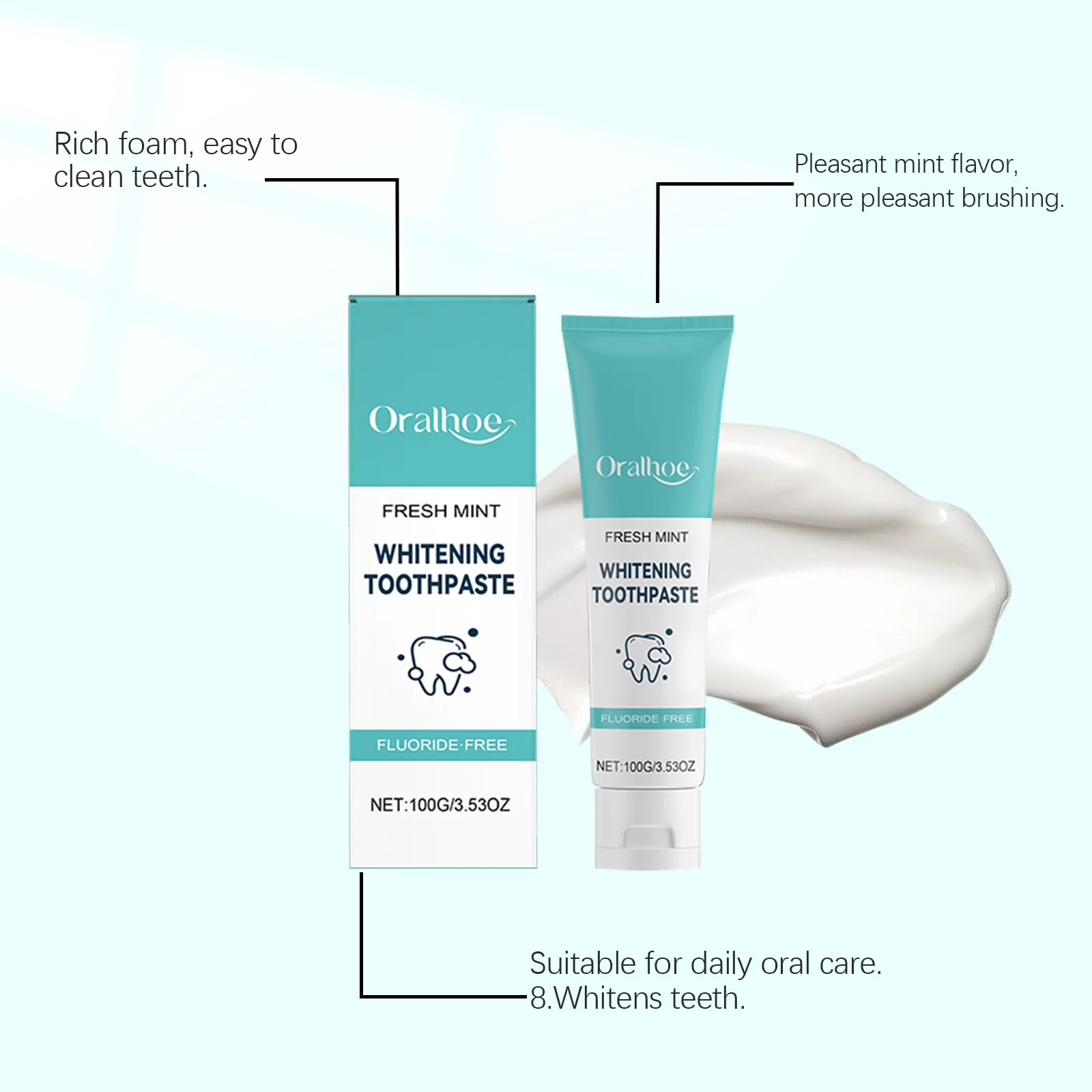 

Mint Whitening Toothpaste Cleaning Fresh Breath Yellow Stains Remove Prevent Tooth Decay Brightening Teeth Toothpaste Oral Care