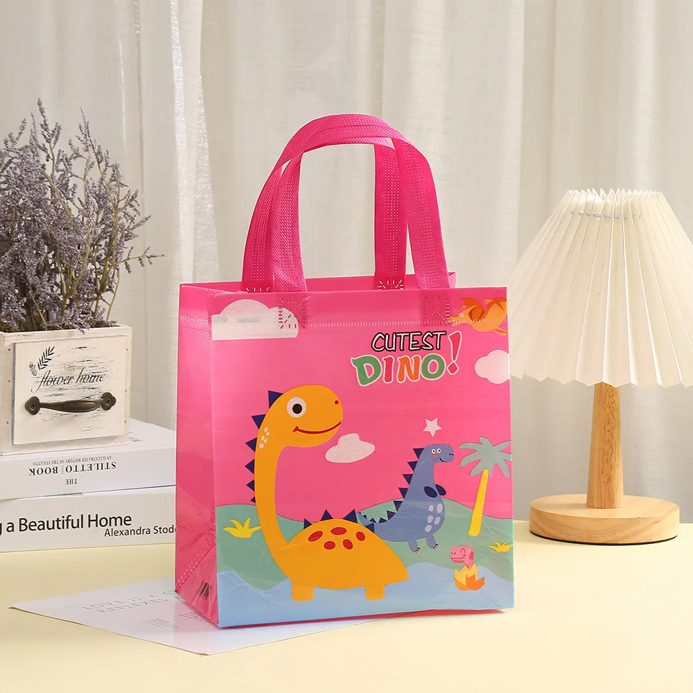 4Pcs Cartoon Dinosaur Paper Gift Bags Candy Cookies Packaging Bag Kids Jungle Animal Birthday Party Decorations Baby Shower