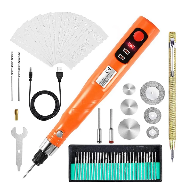 Cordless USB Rechargable Engraving Tool Kit,Electric Engraver Etching Pen Rotary Tool For Jewelry Glass Wood Stone Metal