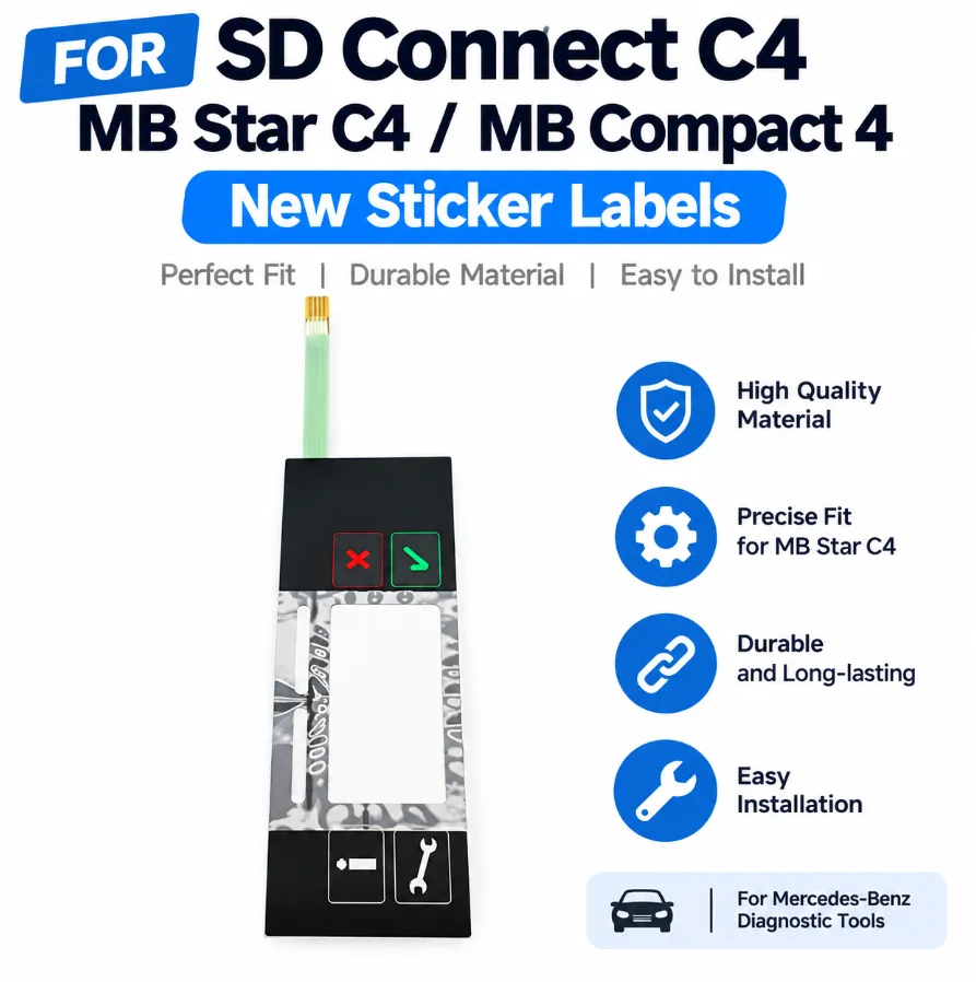 4pcs New Stickers for MB SD Connect C4 Stickers Labels MB Star C4 diagnostics tools MB Compact 4