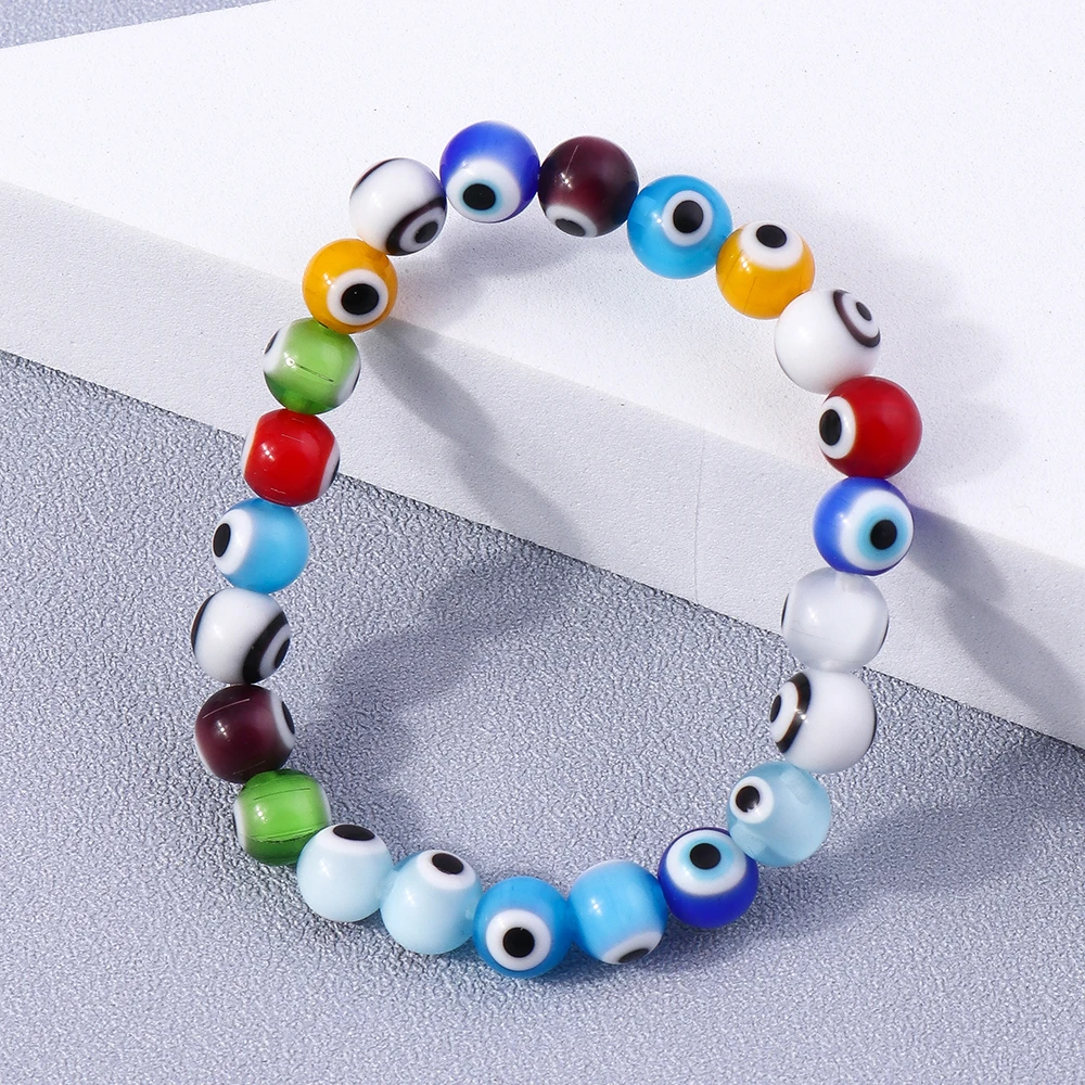 Bohemian Handmade Evil Eye Beads Wrist Bracelets & Bangles for Women Girls Party Holiday Jewelry Gifts