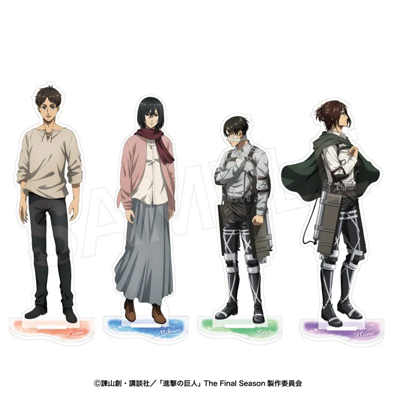 

Attack On Titan Eren Mikasa Acrylic Figure Display Cartoon Stand Model Plate Anime Merch Accessories Desk Ornament Keychain