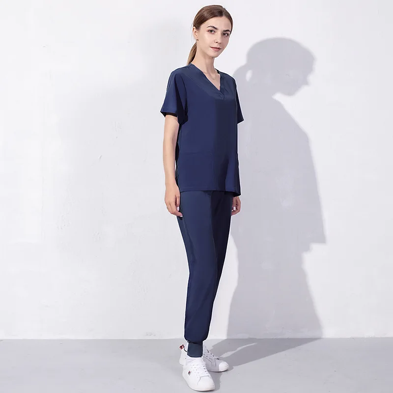 Uniforme d'infirmière multicolore à manches courtes, vêtements de travail pour médecins hôpitaux, uniformes de chirurgie buccale et dentaire, ensembles de gommes médicales