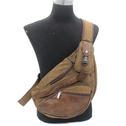 High Quality Men Canvas Sling Chest Daypack Backpack Travel High Capacity Brand Famous Cross Body Single Rucksack Shoulder Bag