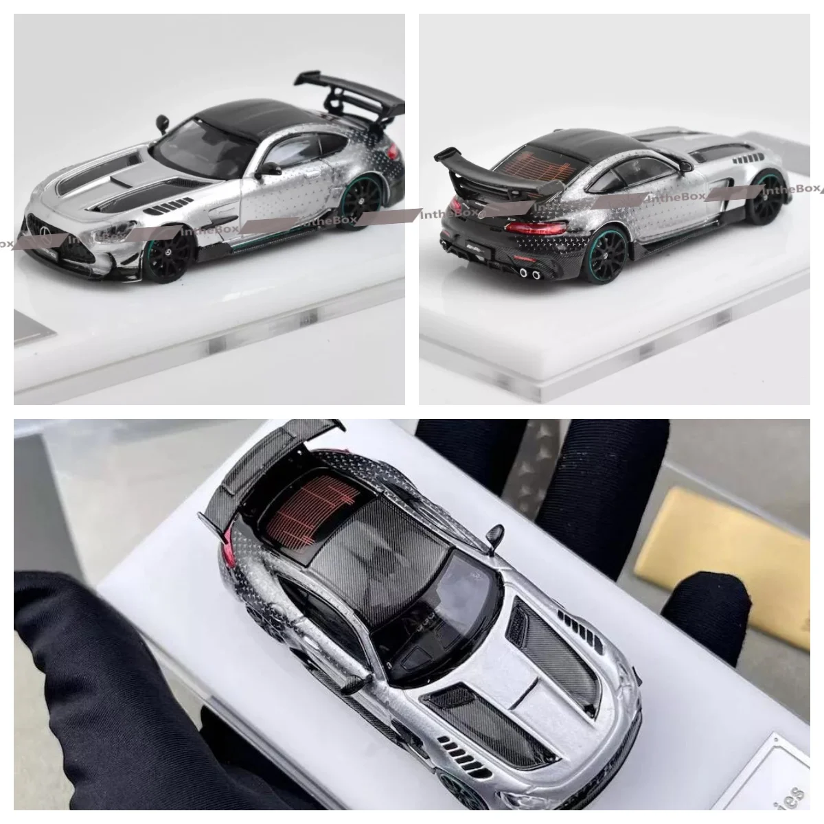 

Top 1:64 MB Silver GT Black Series Racing Sports Model Diecast Metal Car Collection Limited Edition Hobby Toys