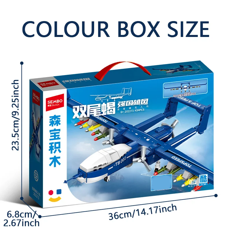 SEMBO BLOCK 434pcs MOC Military Fighter Assemblage Building Blocks Aircraft Model Bricks DIY Toys Kids for Boys Halloween Gifts