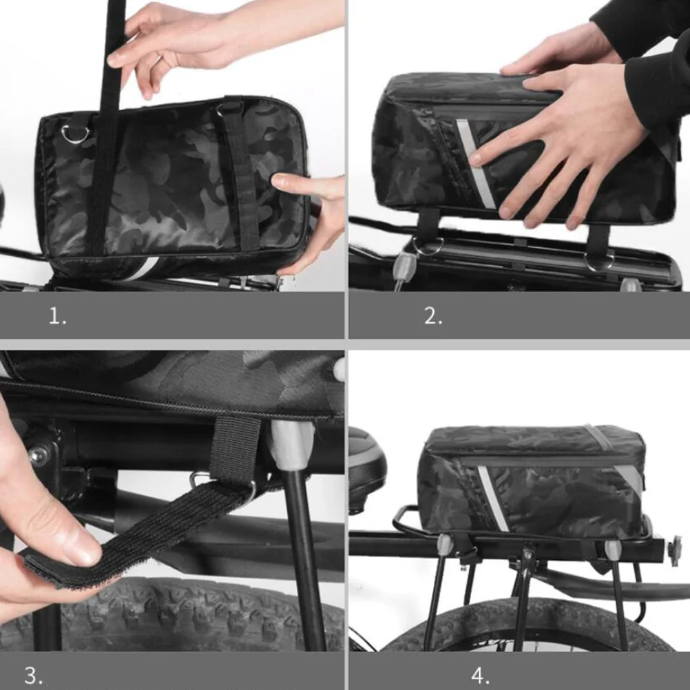 

6L Bicycle Backseat Bag Solid Lightweight Multifunctional Large Capacity Handlebar Phone Storage Pouch Mounted Bag