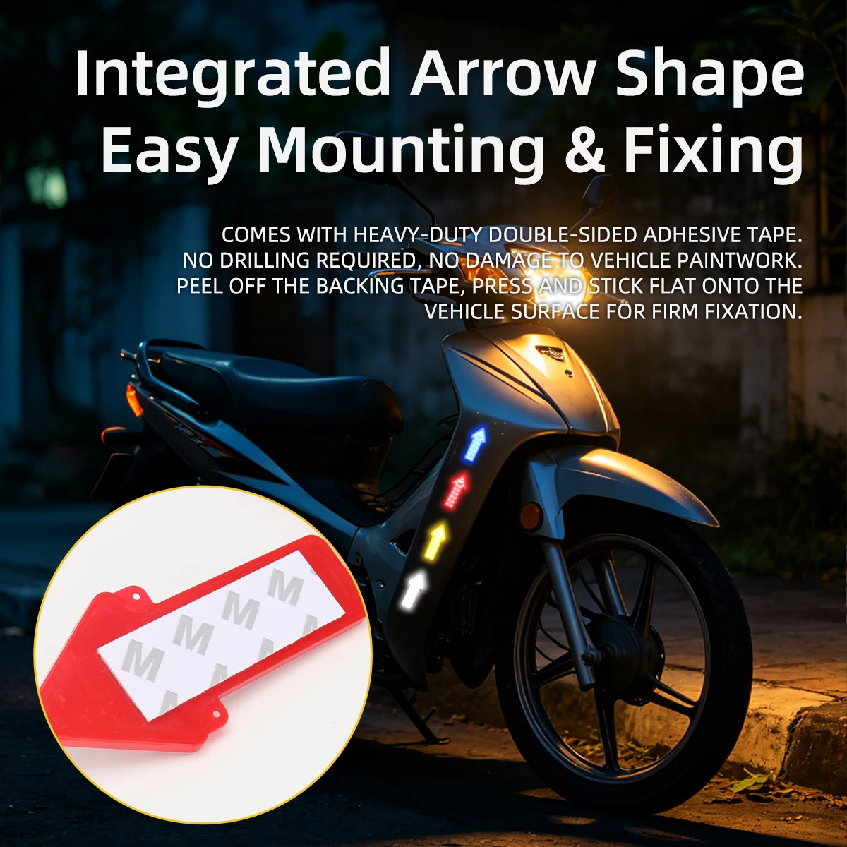 KEVANLY 2pcs Arrow LED Module Motorcycle License Plate Light Turn Signal Side Marker Light Motorcycle Accessories