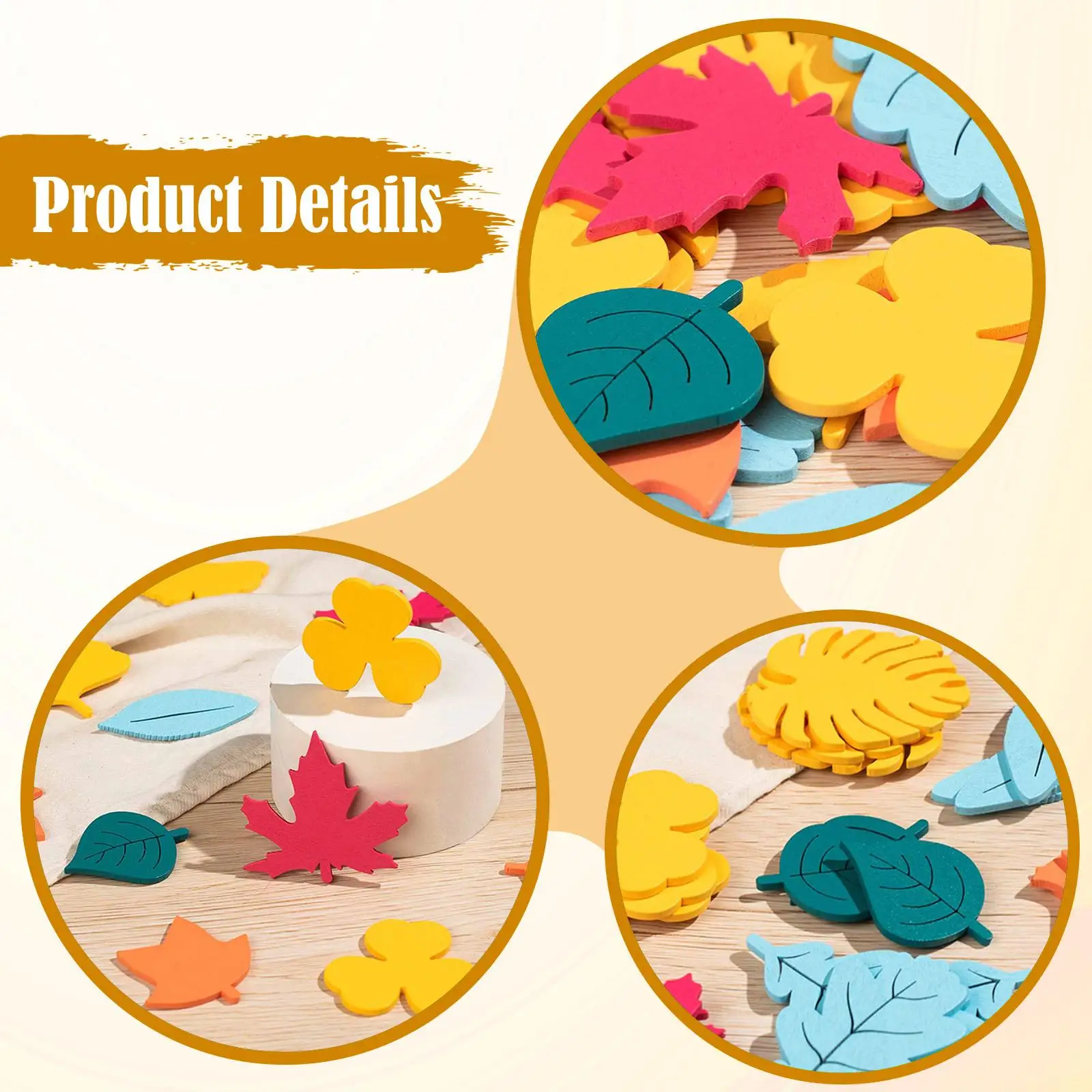 27x jouets d'identification de feuilles en bois, jouet de tri sensoriel de formes de couleur pour tout-petits