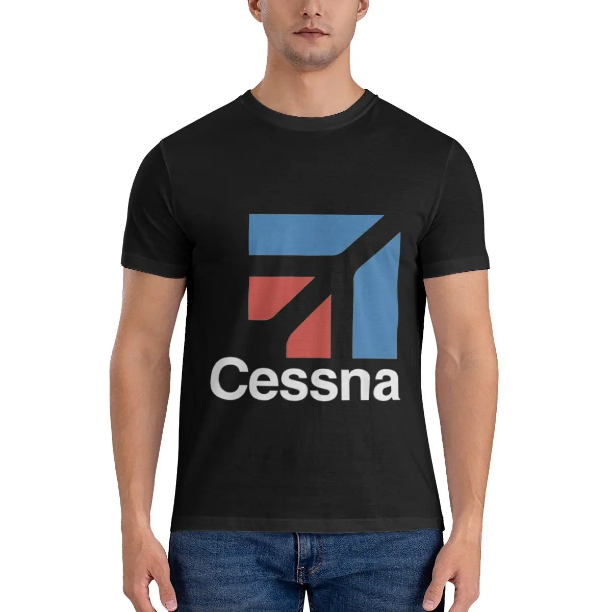 

Cessna Logo Men's Basic Short Sleeve T-Shirt Funny Print T Shirt